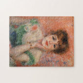 低いネックドレスを着たジャンヌ・サマリ(ルノアール) ジグソーパズル (横)