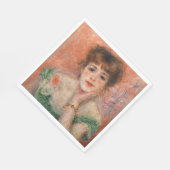 低いネックドレスを着たジャンヌ・サマリ(ルノアール) スタンダードランチョンナプキン (角)