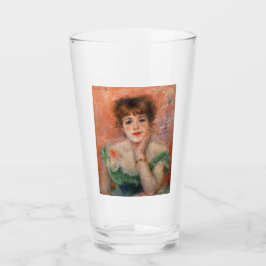 低いネックドレスを着たジャンヌ・サマリ(ルノアール) タンブラーグラス
