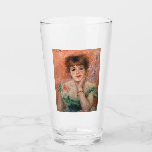 低いネックドレスを着たジャンヌ・サマリ(ルノアール) タンブラーグラス (正面)