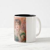 低いネックドレスを着たジャンヌ・サマリ(ルノアール) ツートーンマグカップ (正面右)