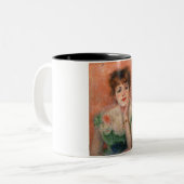 低いネックドレスを着たジャンヌ・サマリ(ルノアール) ツートーンマグカップ (正面左)