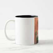 低いネックドレスを着たジャンヌ・サマリ(ルノアール) ツートーンマグカップ (左)