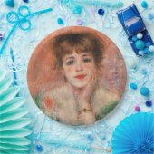 低いネックドレスを着たジャンヌ・サマリ(ルノアール) ペーパープレート (パーティー)