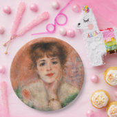 低いネックドレスを着たジャンヌ・サマリ(ルノアール) ペーパープレート (パーティー)