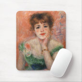 低いネックドレスを着たジャンヌ・サマリ(ルノアール) マウスパッド (マウス)