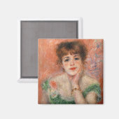 低いネックドレスを着たジャンヌ・サマリ(ルノアール) マグネット (正面/裏面)