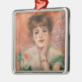 低いネックドレスを着たジャンヌ・サマリ(ルノアール) メタルオーナメント (左)