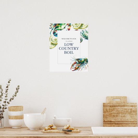 低い国の沸騰カラフル歓迎サイン ポスター (キッチン)