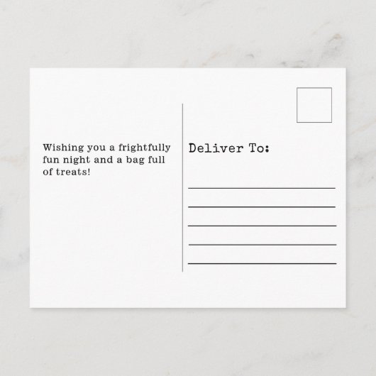 低おもしろいこうもり飛んでいるハッピーハローウィン ポストカード (裏面)