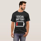 低おもしろいソーシャル電池レベルアンチSoci Tシャツ (正面フル)