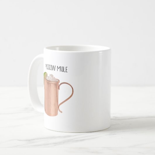 低のモスクワのラバの銅のマグの多幾何学的設計 コーヒーマグカップ (正面左)