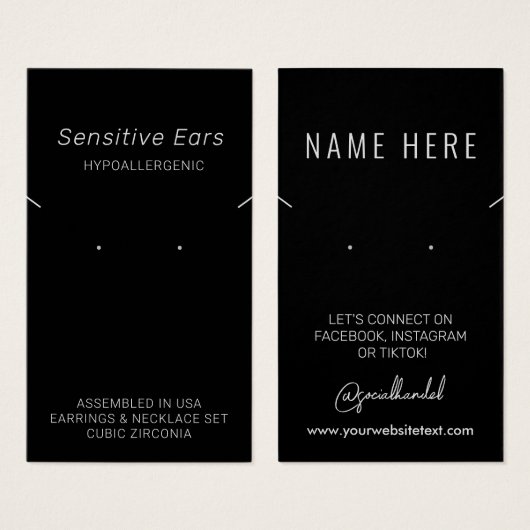 低アレルギージュエリー表示カード (正面&裏面)