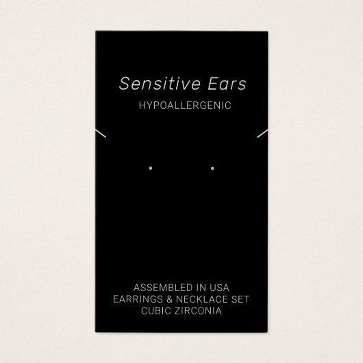 低アレルギージュエリー表示カード (正面)