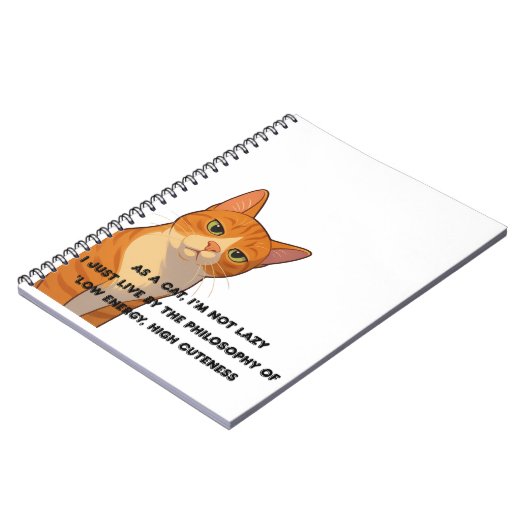 低エネルギーでかわいらしさ – 猫の哲学 ノートブック (左側)