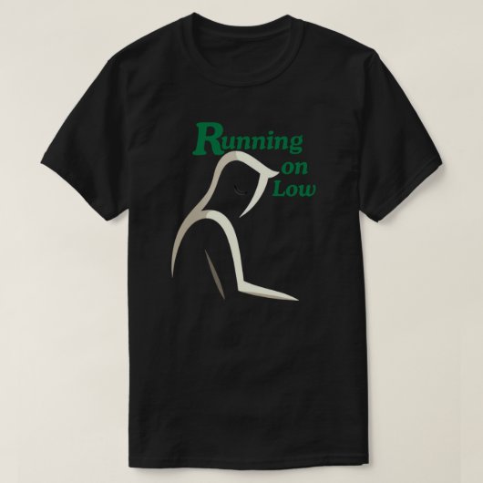 低エネルギーの人のシルエット - 静かな低調デザイン Tシャツ (デザイン正面)
