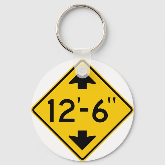 低クリアランス警告の道路標識 キーホルダー (正面)