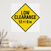 低クリアランス道路標識 ポスター (キッチン)