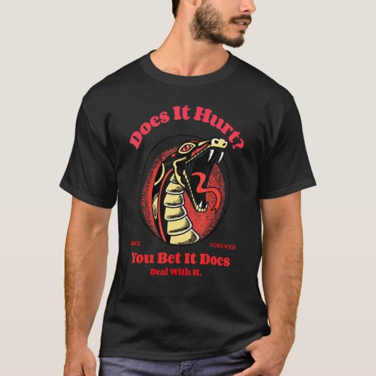 低クール眉蛇ゴシックデザイン Tシャツ (正面)