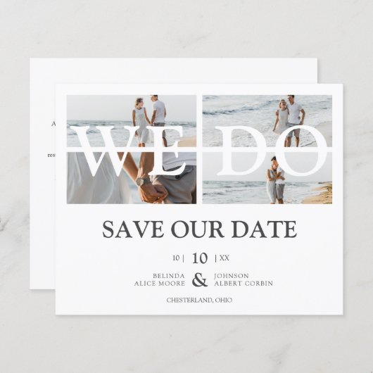 低コストで安価なChic Web De Do 4 Photos Collage'sを結婚実行 (正面/裏面)