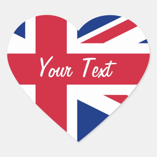 低コストのユニオンジャック名タグロマンチックハート ハートシール (正面)