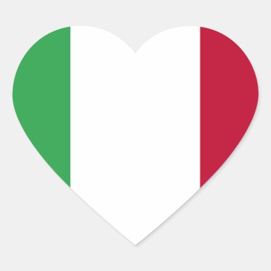 低コストイタリア国旗 ハートシール (正面)