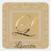 低コストエレガントの洗練された金ゴールドレターL スクエアシール (正面)