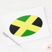 低コストジャマイカ国旗 楕円形シール (封筒)