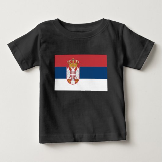 低コストセルビア国旗 ベビーTシャツ (正面)