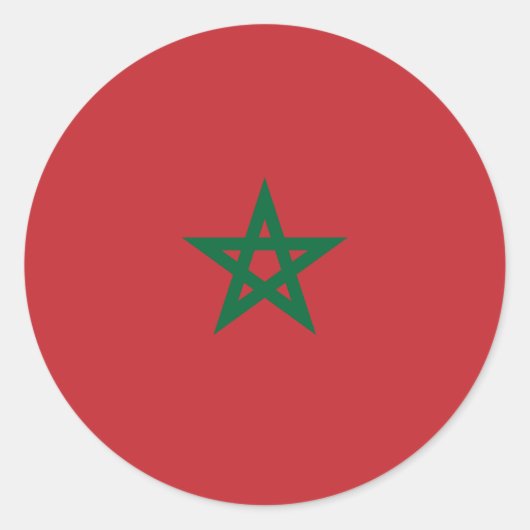 低コストモロッコ国旗 ラウンドシール (正面)