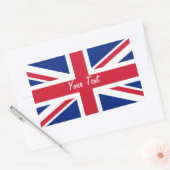 低コストユニオンジャックフラグ名ギフトラベル蔵書票 長方形シール (封筒)