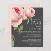 低コストヴィンテージピンクローズ結婚のバーチャルシャワー (正面/裏面)
