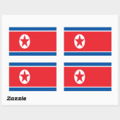 低コスト北朝鮮国旗 長方形シール (シート)