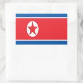 低コスト北朝鮮国旗 長方形シール (バッグ)