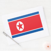 低コスト北朝鮮国旗 長方形シール (封筒)