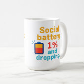 低ソーシャル・バッテリ コーヒーマグカップ (正面右)