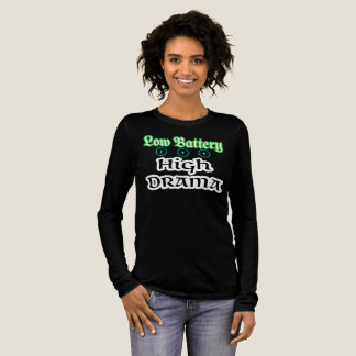 低バッテリー大騒ぎ面白いGen ZロングTシャツ トライブレンドTシャツ