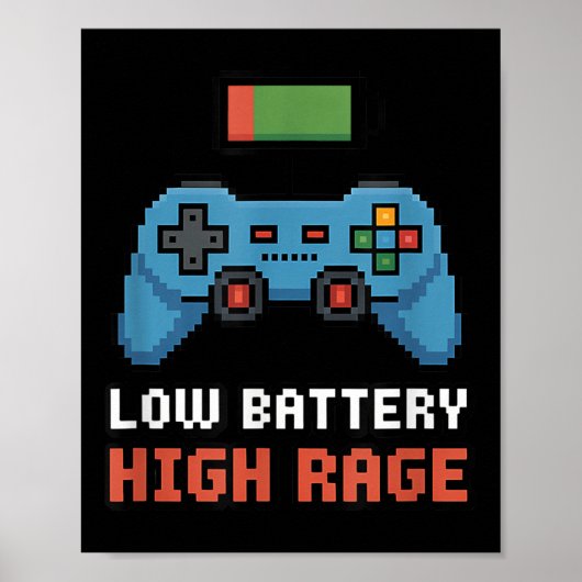 低バッテリ高激怒ゲーマー引用文 ポスター (正面)