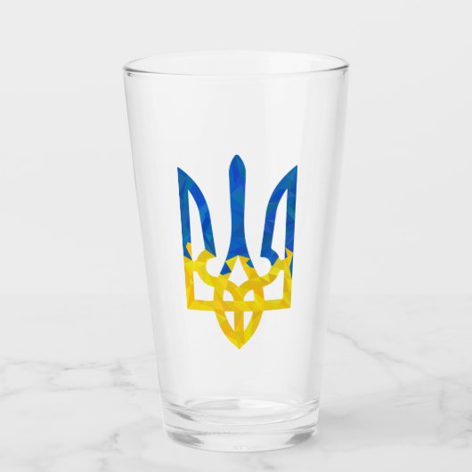 低ポリゴンのウクライナ産トライデント タンブラーグラス (正面)