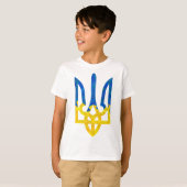 低ポリゴンのウクライナ産トライデント Tシャツ (正面フル)