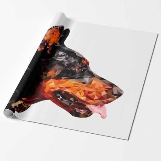 低ポリゴン三角形抽象デザイン ラッピングペーパー (アンロールド)