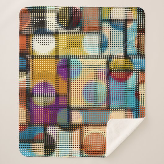 低ポリゴン抽象芸術アートにおける幾何学的なピクセルパターン シェルパブランケット (正面)