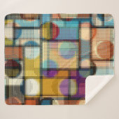 低ポリゴン抽象芸術アートにおける幾何学的なピクセルパターン シェルパブランケット (正面(横))