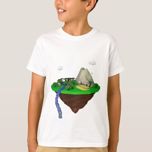 低ポリゴン3Dレンダリングポリゴン Tシャツ (正面)