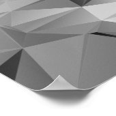 低ポリジオメトリック三角形モノトーンの白黒 ポスター (角)