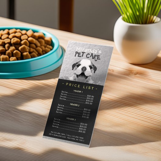 低ポリドッグペットケアグルーミング入浴価格リスト ラックカード