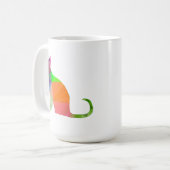 低ポリ猫のシルエット コーヒーマグカップ (正面左)