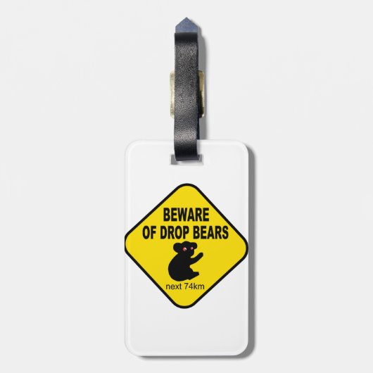 低下くまの用心して下さい。 ユーモアのあるなオーストラリアの伝説 ラゲッジタグ (裏面縦)