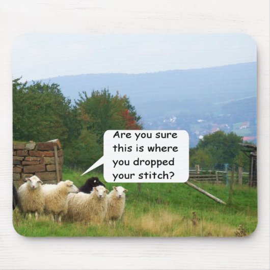 低下のステッチのヒツジのマウスパッド マウスパッド (正面)