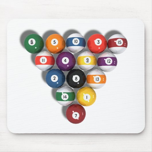 低下の影が付いているビリヤード/玉突の玉: マウスパッド (正面)